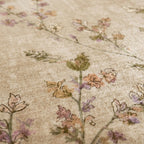 Round washable rug - Misty Floral Cream