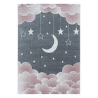 Children's floor rug - Fleurtje Moon Pink