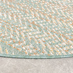 Round Modern Outdoor Rug - Playa Aztec Green