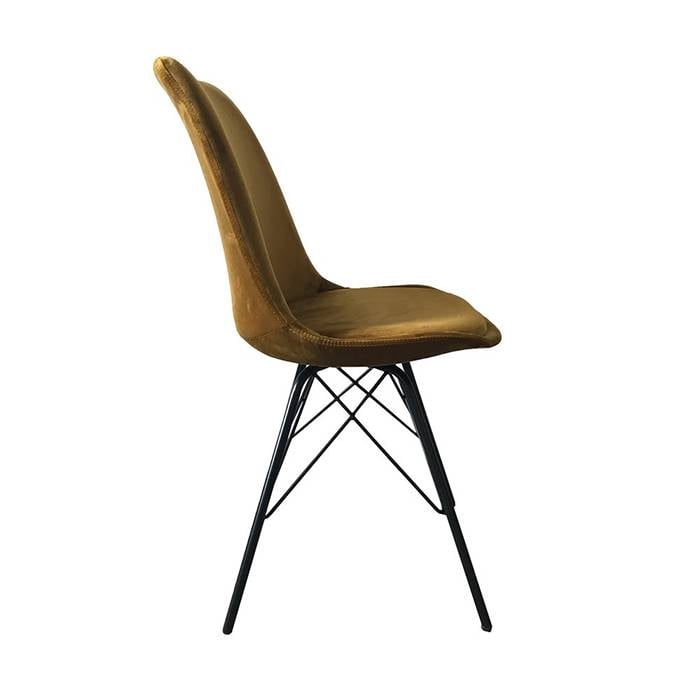 Velvet Chair - Gold/Ochre Yellow
