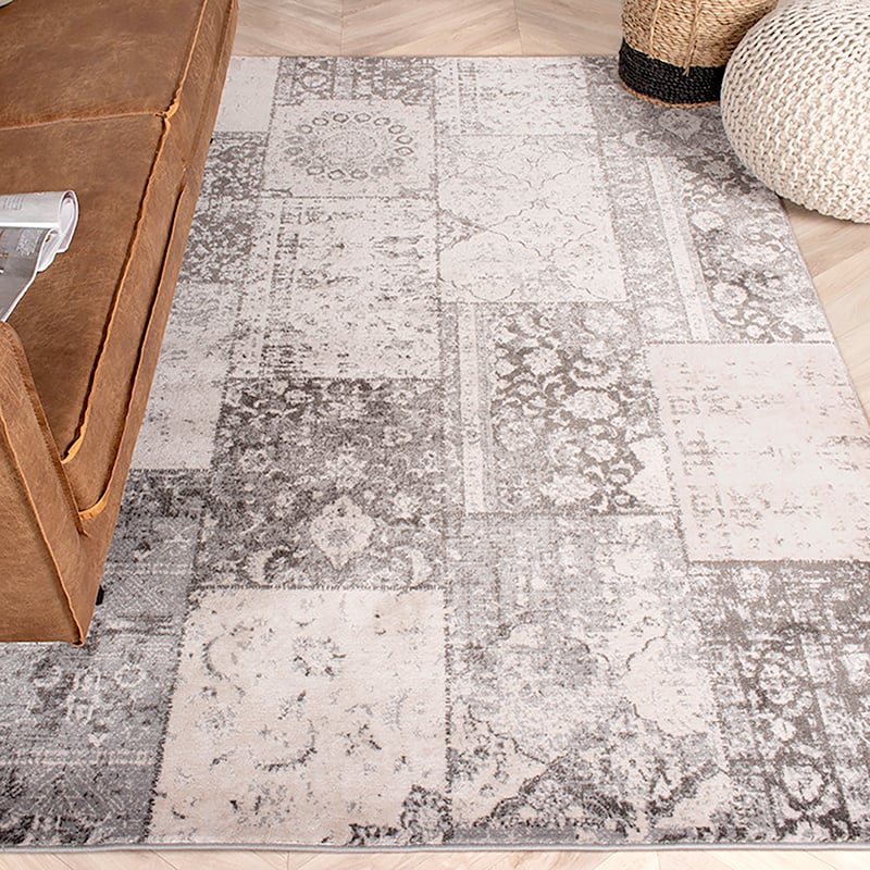 Patchwork Rug - Deep Taupe/Grey