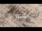 Round Abstract Rug - Xavier Wave Blue/Grey