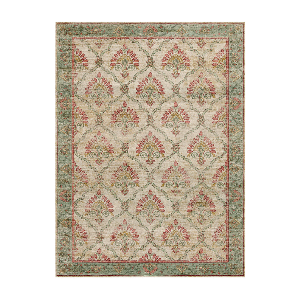 Vintage rug - Sage Grid Green