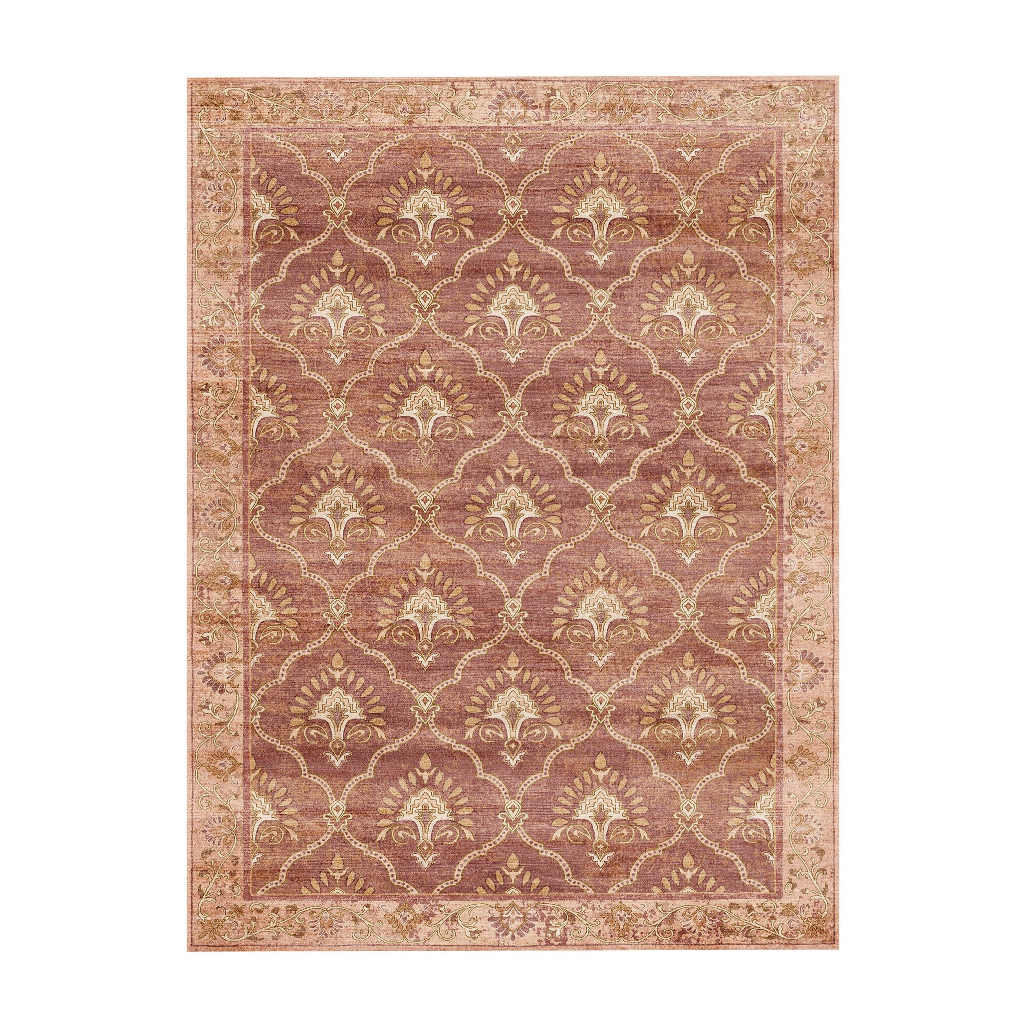 Vintage rug - Sage Grid Terracotta