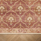 Vintage rug - Sage Grid Terracotta
