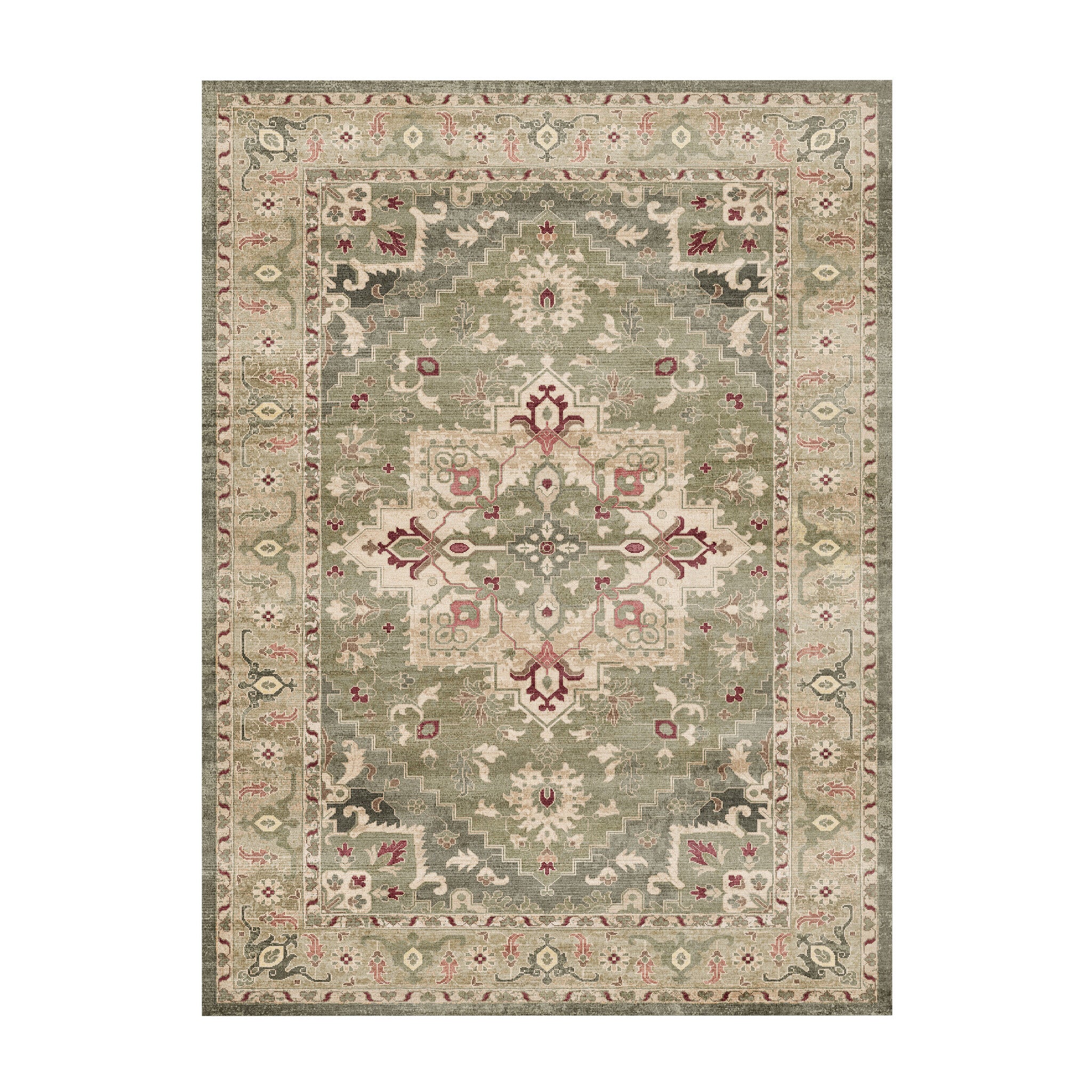 Vintage rug - Sage Medallion Green