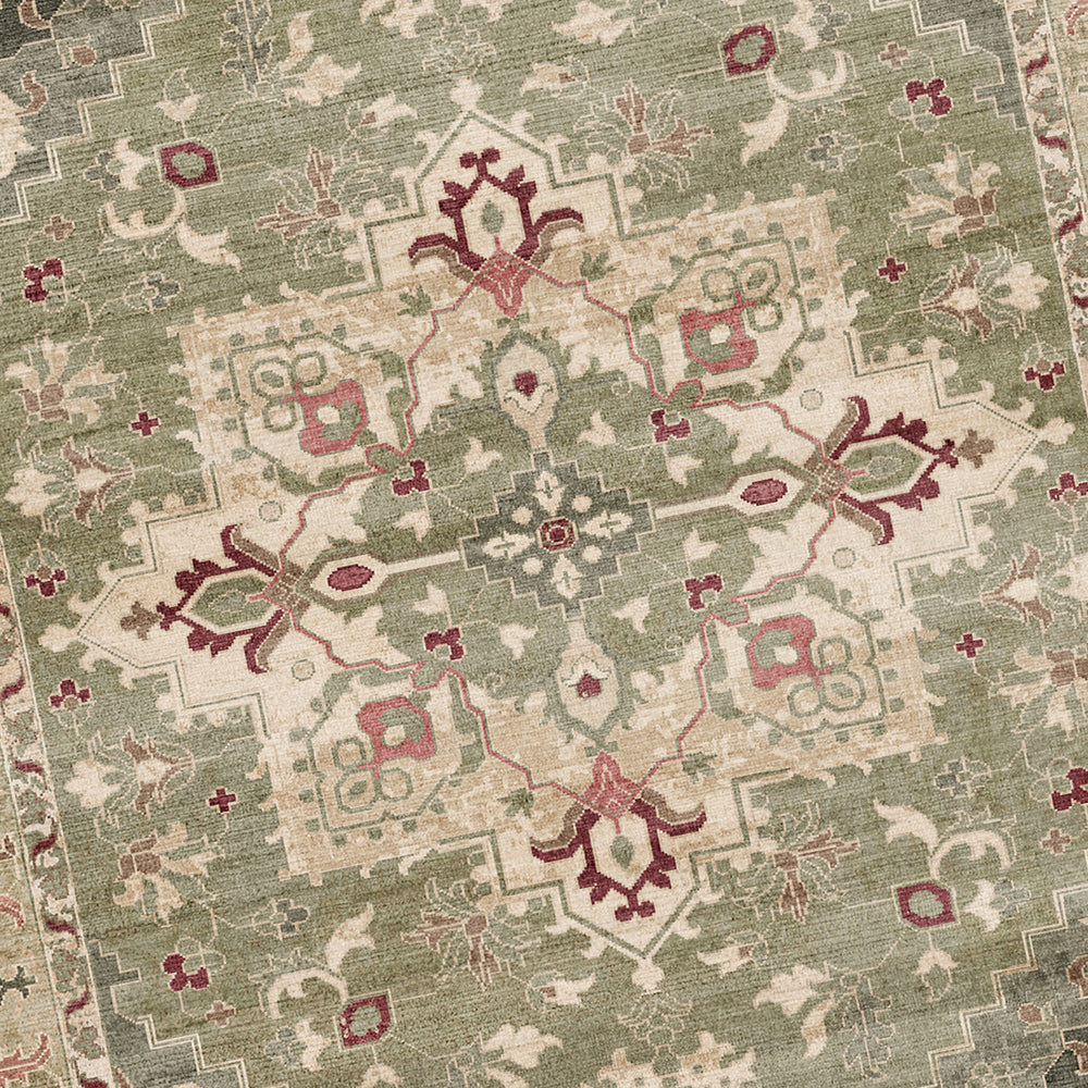 Vintage rug - Sage Medallion Green