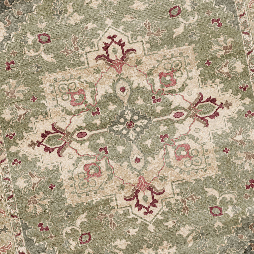 Vintage rug - Sage Medallion Green