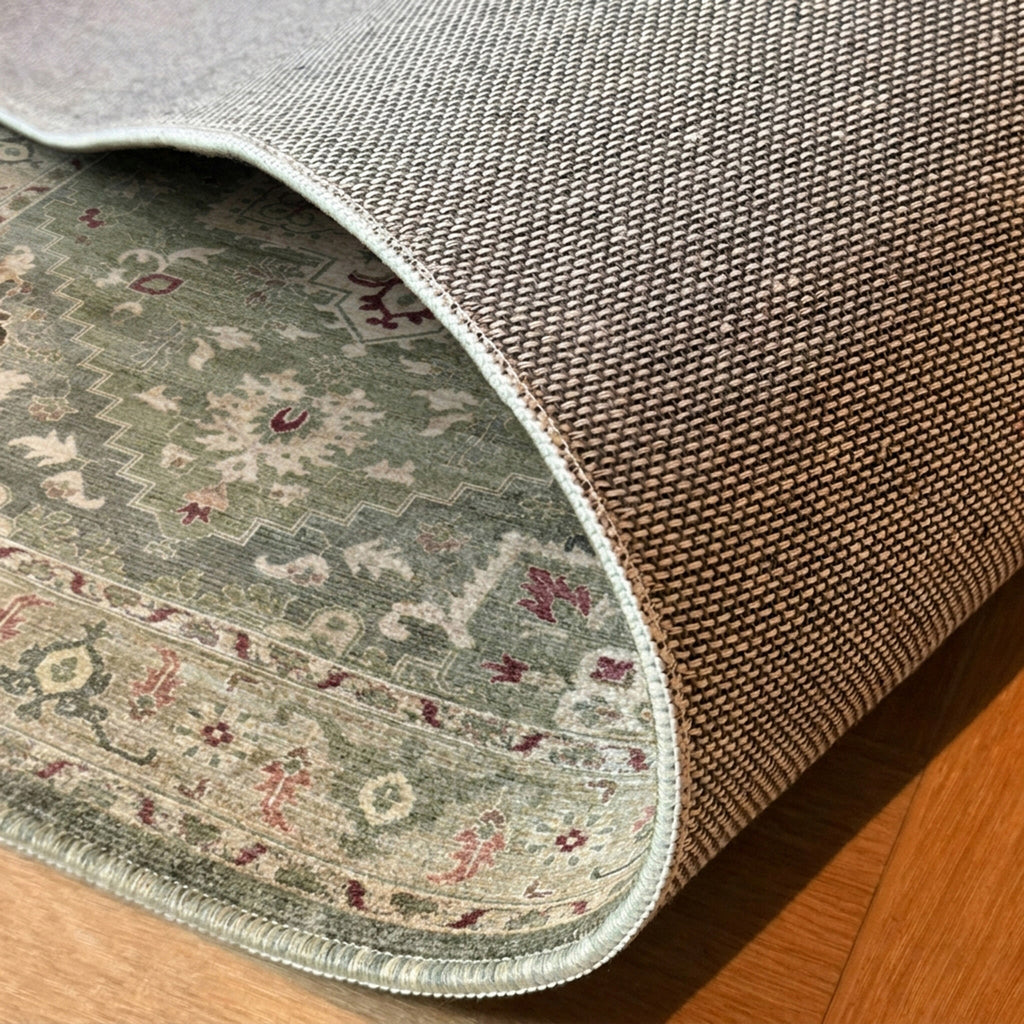 Vintage rug - Sage Medallion Green