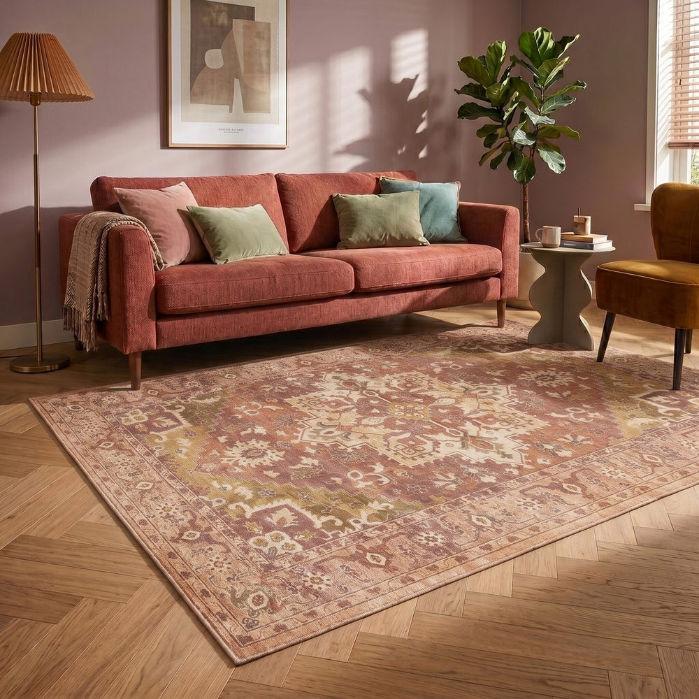 Vintage rug - Sage Medallion Terracotta