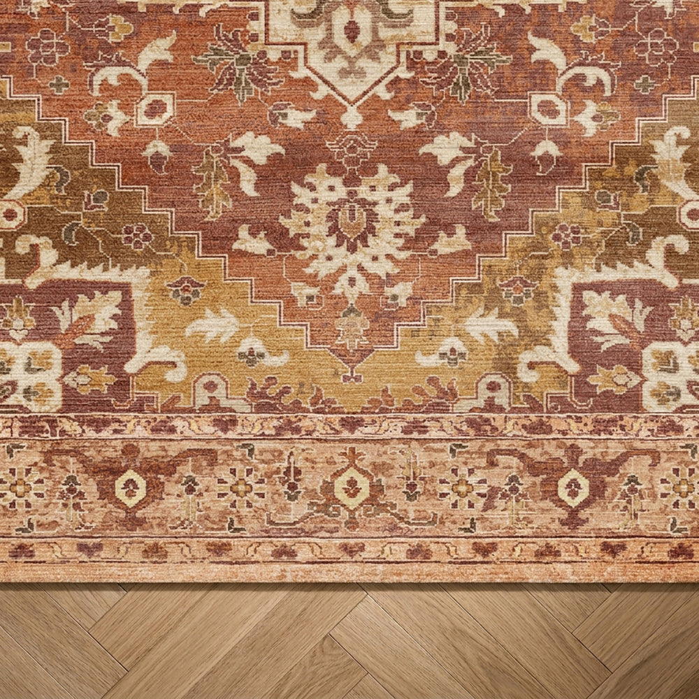 Vintage rug - Sage Medallion Terracotta